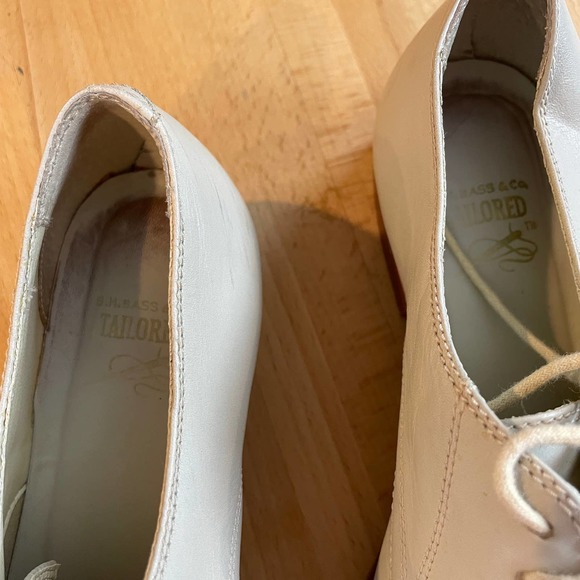 THROW BACK Vintage 80s Bass Oxfords Winter White - Picture 3 of 10